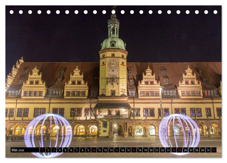 Produktbild: Light Art in Leipzig (Tischkalender 2026 DIN A5 quer), CALVENDO Monatskalender