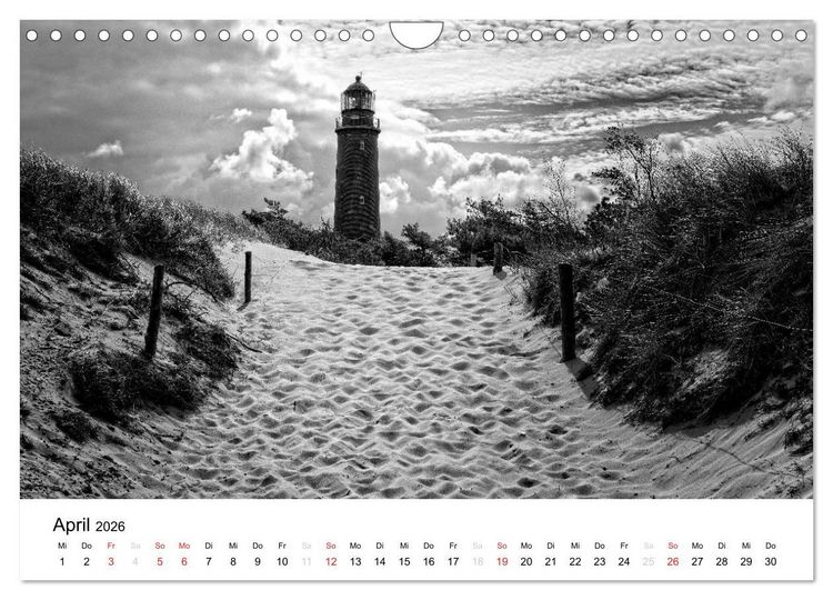 Produktbild: Ostseebad Zingst - Impressionen in Schwarz-Wei&szlig; (Wandkalender 2026 DIN A4 quer), CALVENDO Monatskalender