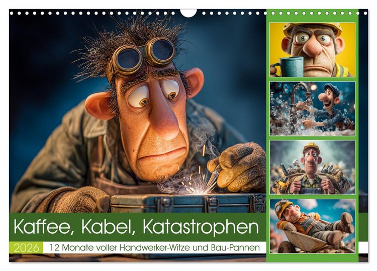 Produktbild: Kaffee, Kabel, Katastrophen (Wandkalender 2026 DIN A3 quer), CALVENDO Monatskalender