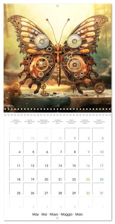 Produktbild: Cr&eacute;atures r&eacute;tro-m&eacute;caniques (Calendrier mural carr&eacute; 2026 30x30 cm) Calendrier double avec une page pour vos prises de notes