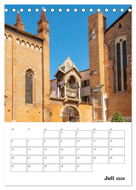 Produktbild: Verona - Reiseplaner (Tischkalender 2026 DIN A5 hoch), CALVENDO Monatskalender