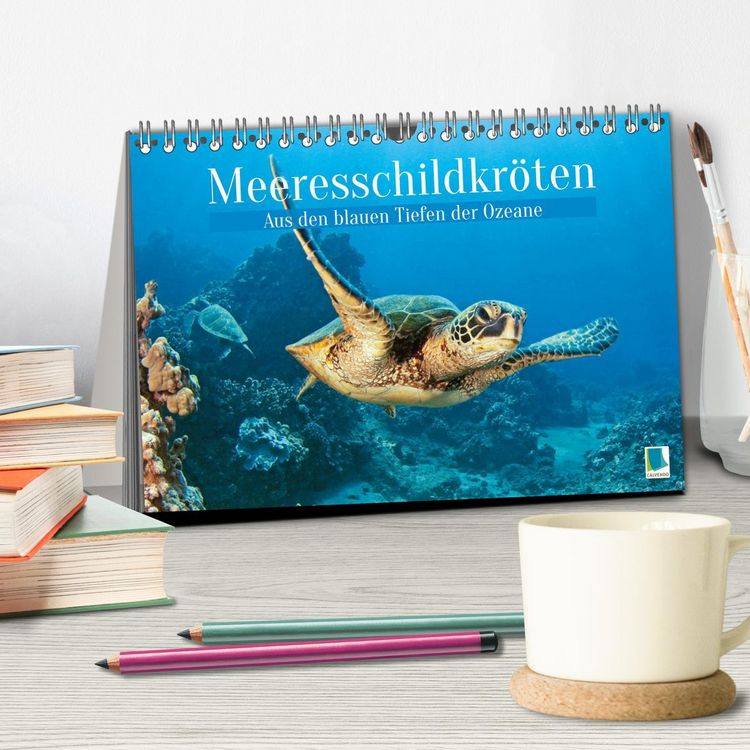 Produktbild: Meeresschildkr&ouml;ten: Aus den blauen Tiefen der Ozeane (Tischkalender 2026 DIN A5 quer), CALVENDO Monatskalender