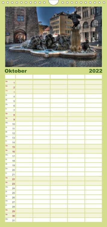 Produktbild: Familienplaner Meine Stadt N&uuml;rnberg (Wandkalender 2022 , 21 cm x 45 cm, hoch)