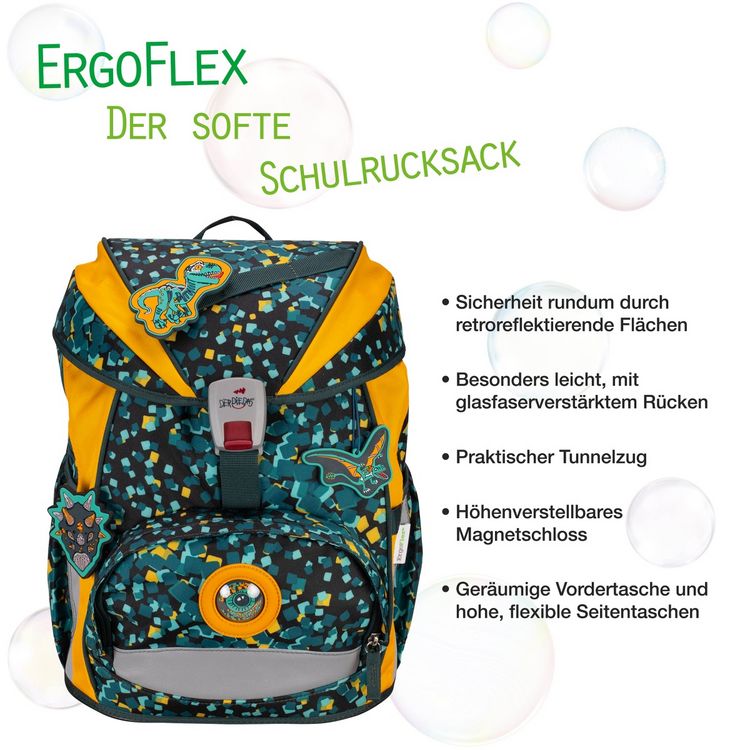 Produktbild: DerDieDas Schulranzen Set ErgoFlex Light, Schulranzen Set, 5tlg, Dino Time