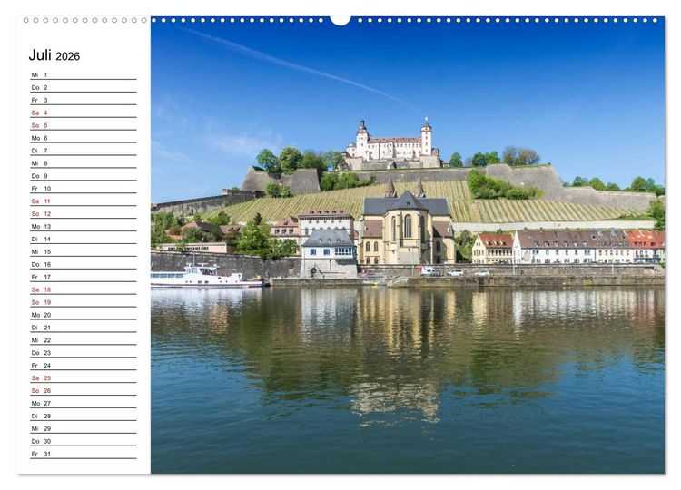 Produktbild: W&Uuml;RZBURG Historisches Stadtherz (hochwertiger Premium Wandkalender 2026 DIN A2 quer), Kunstdruck in Hochglanz