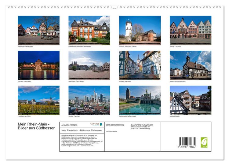 Produktbild: Mein Rhein-Main - Bilder aus S&uuml;dhessen (hochwertiger Premium Wandkalender 2026 DIN A2 quer), Kunstdruck in Hochglanz
