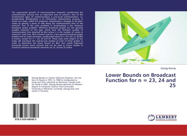 Produktbild: Lower Bounds on Broadcast Function for n = 23, 24 and 25