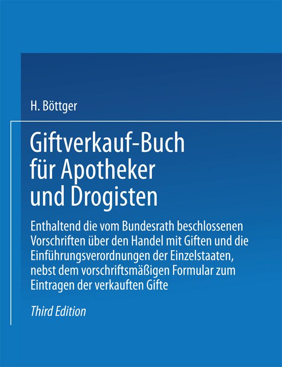 Produktbild: Giftverkauf-Buch f&uuml;r Apotheker und Drogisten