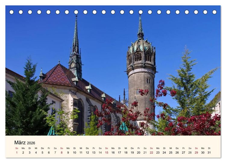 Produktbild: Lutherstadt Wittenberg - Stadt der Reformation (Tischkalender 2026 DIN A5 quer), CALVENDO Monatskalender