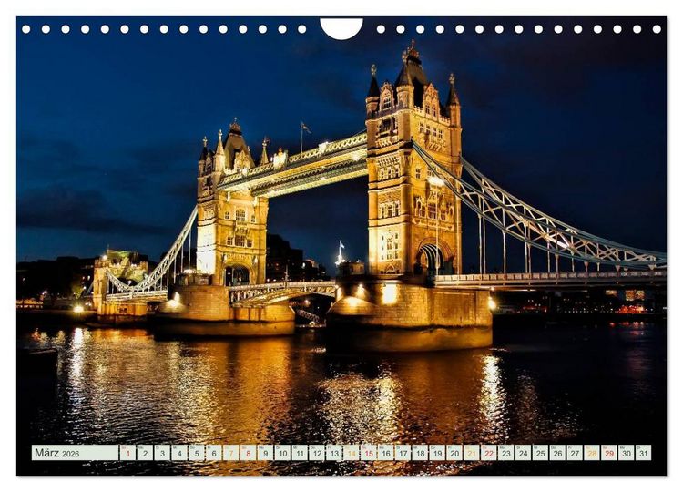 Produktbild: B&uuml;hne frei f&uuml;r London und die Themse (Wandkalender 2026 DIN A4 quer), CALVENDO Monatskalender