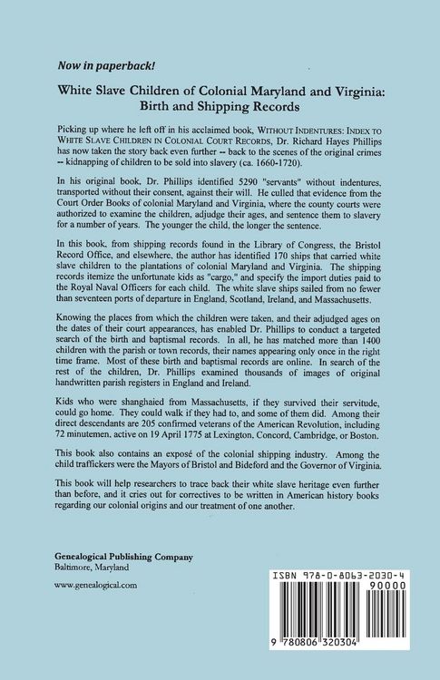 Produktbild: White Slave Children of Colonial Maryland and Virginia