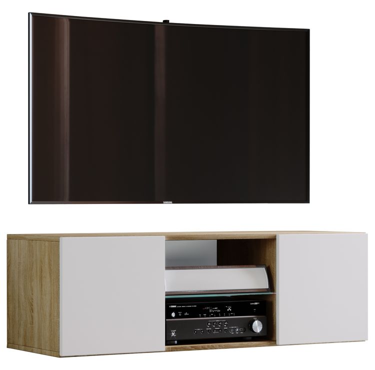 Produktbild: Holz TV Wand H&auml;nge Lowboard Fernsehschrank Jusa 95