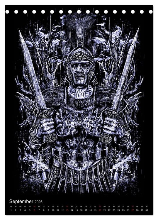 Produktbild: BLOODBOY/FEAR ILLUSTRATION (Tischkalender 2026 DIN A5 hoch), CALVENDO Monatskalender