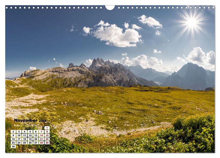 Produktbild: Berggipfel der Dolomiten (Wandkalender 2026 DIN A3 quer), CALVENDO Monatskalender