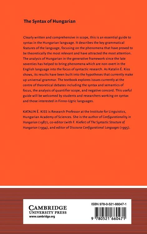 Produktbild: The Syntax of Hungarian