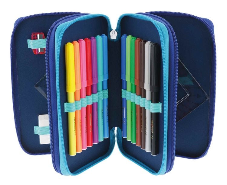 Produktbild: Herlitz Sch&uuml;leretui TriCase 31-teilig Dip Dye Blue/Turquoise
