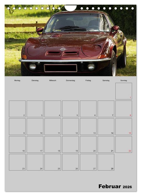 Produktbild: Opel GT Terminplaner (Wandkalender 2026 DIN A4 hoch), CALVENDO Monatskalender