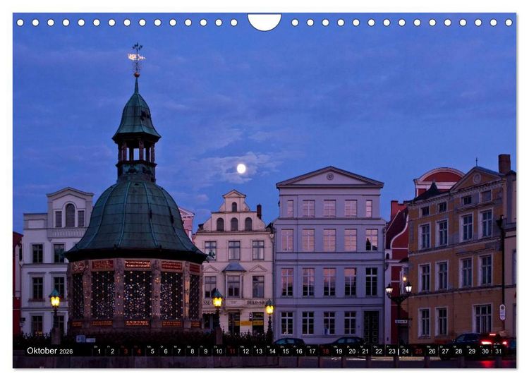 Produktbild: Deutsche Hansest&auml;dte - L&uuml;beck Wismar Rostock Stralsund (Wandkalender 2026 DIN A4 quer), CALVENDO Monatskalender