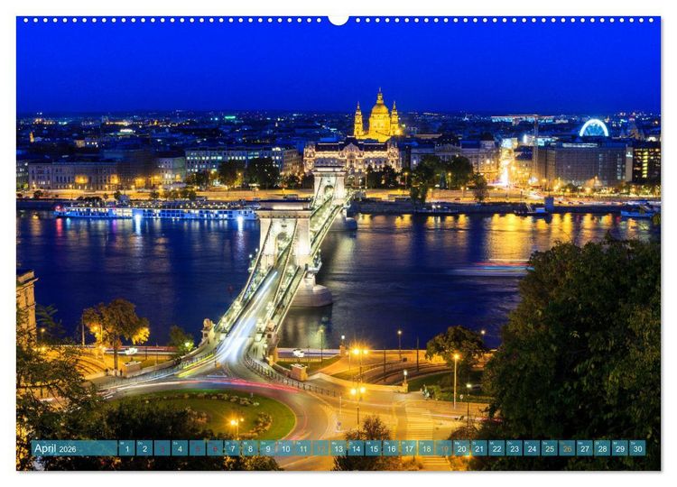 Produktbild: Romantisches Budapest - Ungarns sch&ouml;ne Hauptstadt an der Donau (hochwertiger Premium Wandkalender 2026 DIN A2 quer), Kunstdruck in Hochglanz