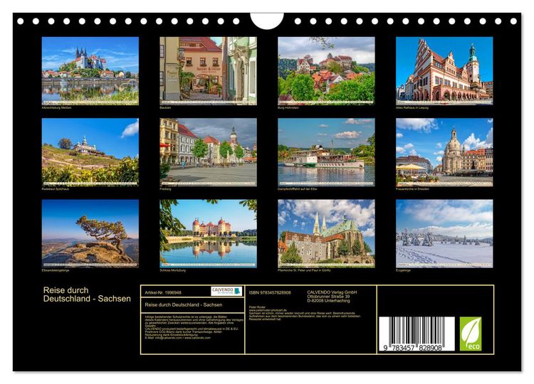 Produktbild: Reise durch Deutschland - Sachsen (Wandkalender 2026 DIN A4 quer), CALVENDO Monatskalender