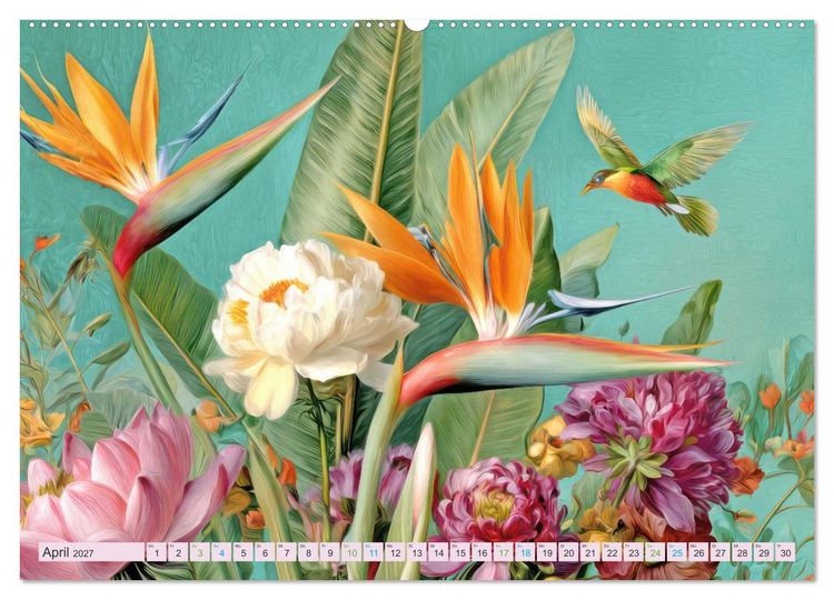 Produktbild: Exotische Pflanzenwelt - Illustrationen (Wandkalender 2027 DIN A2 quer), CALVENDO Monatskalender