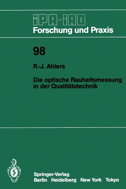Produktbild: Die optische Rauheitsmessung in der Qualit&auml;tstechnik