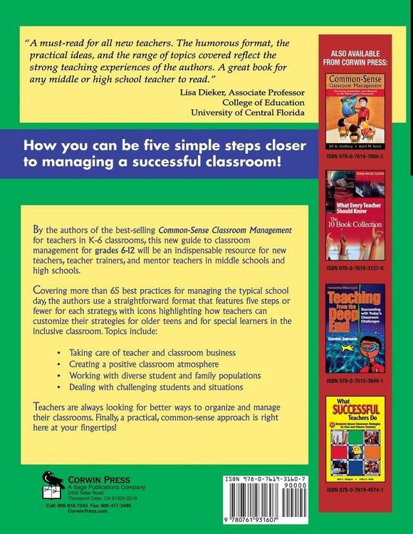 Produktbild: Common-Sense Classroom Management for Middle and High School Teachers