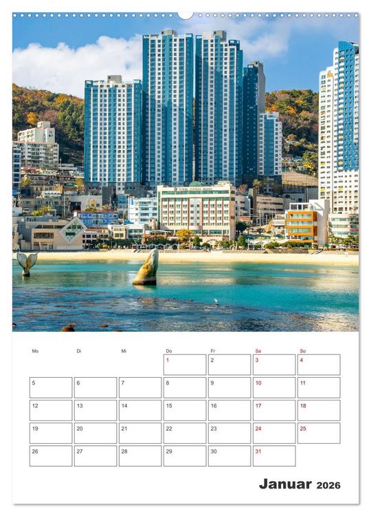 Produktbild: Busan - Reiseplaner (Wandkalender 2026 DIN A2 hoch), CALVENDO Monatskalender