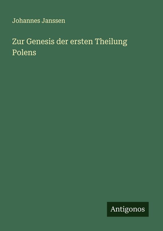 Produktbild: Zur Genesis der ersten Theilung Polens