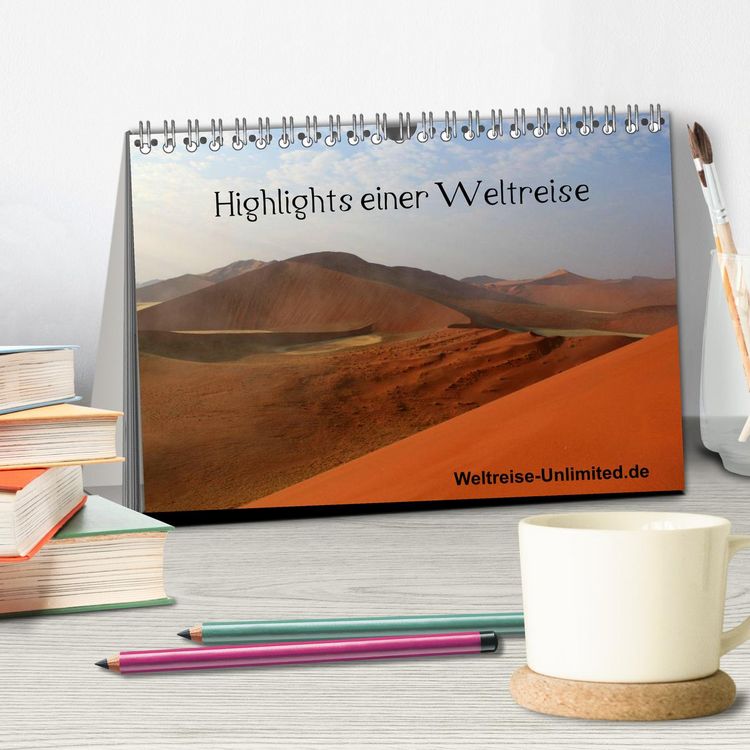 Produktbild: Highlights einer Weltreise (Tischkalender 2026 DIN A5 quer), CALVENDO Monatskalender