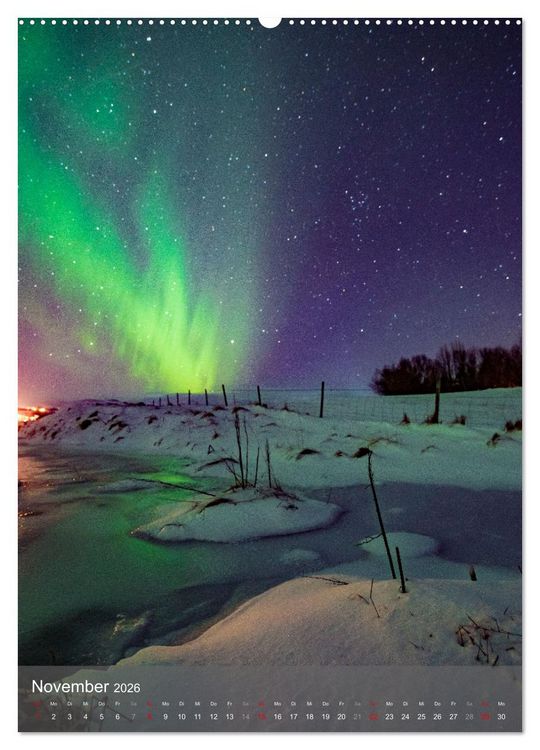 Produktbild: Aurora - Polarlicht des Nordens (hochwertiger Premium Wandkalender 2026 DIN A2 hoch), Kunstdruck in Hochglanz