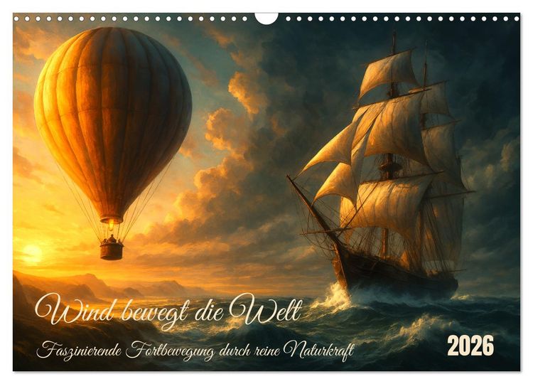 Produktbild: Wind bewegt die Welt (Wandkalender 2026 DIN A3 quer), CALVENDO Monatskalender