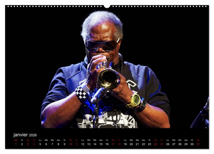 Produktbild: Jazz Trompettes (Calendrier mural 2026 DIN A2 vertical) calendrier de bureau