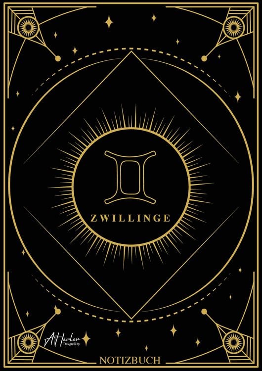 Produktbild: Edles Notizbuch Sternzeichen Zwillinge | Designed by Alfred Herler