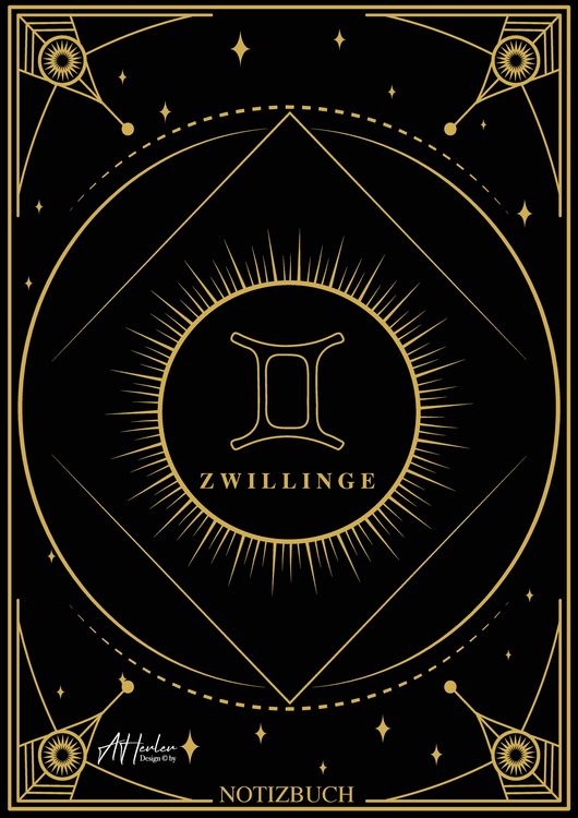 Produktbild: Edles Notizbuch Sternzeichen Zwillinge | Designed by Alfred Herler