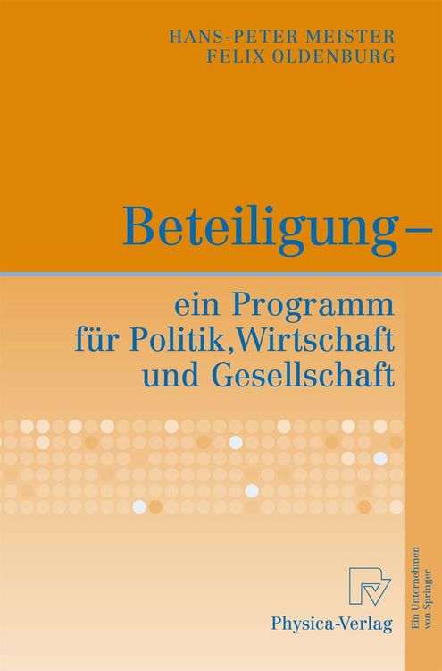 Produktbild: Beteiligung - ein Programm f&uuml;r Politik, Wirtschaft und Gesellschaft