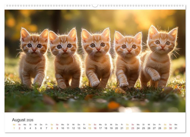 Produktbild: Katzen - Kalender f&uuml;r alle Miezenfans (Wandkalender 2026 DIN A2 quer), CALVENDO Monatskalender