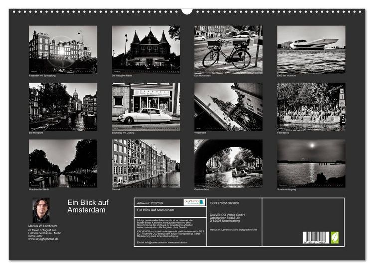 Produktbild: Ein Blick auf Amsterdam (Wandkalender 2026 DIN A2 quer), CALVENDO Monatskalender
