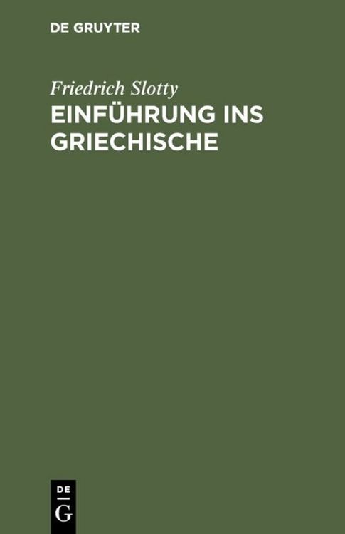 Produktbild: Einf&uuml;hrung ins Griechische