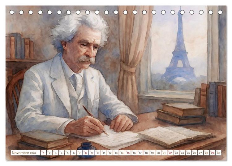 Produktbild: Mark Twain (Tischkalender 2026 DIN A5 quer), CALVENDO Monatskalender