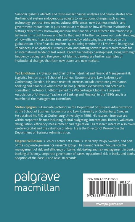Produktbild: Financial Systems, Markets and Institutional Changes