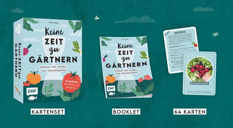 Produktbild: Kartenset: Keine Zeit zu g&auml;rtnern &ndash; 64 Karten &ndash; Einfach und schnell zum Gem&uuml;segarten