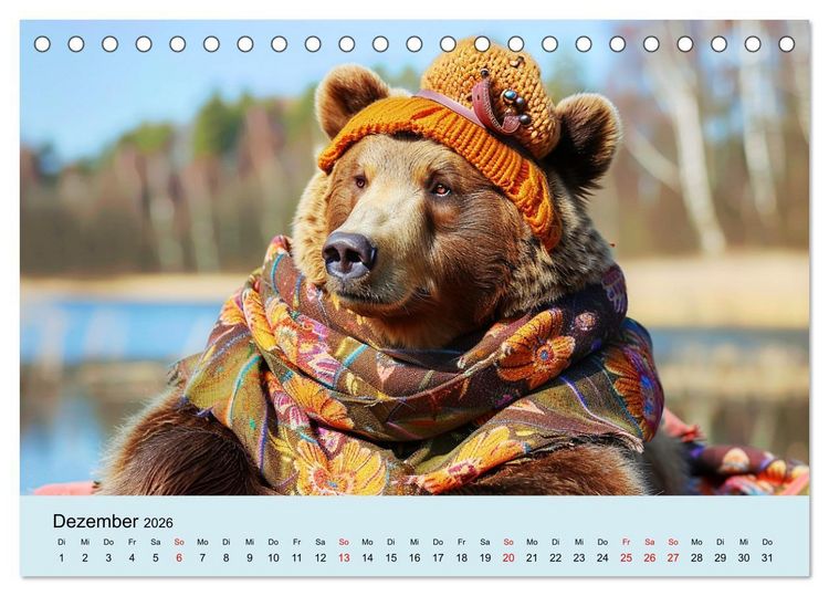 Produktbild: Die sch&ouml;nsten Tiermodels. Schicke Outfits und High Fashion (Tischkalender 2026 DIN A5 quer), CALVENDO Monatskalender