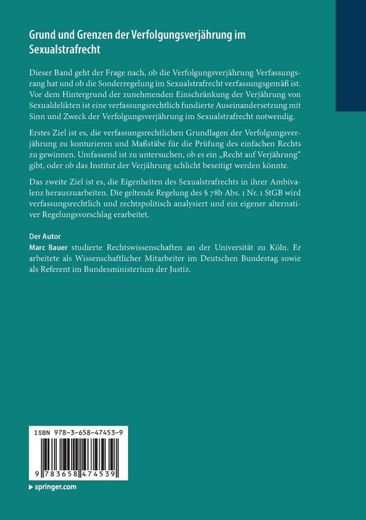Produktbild: Grund und Grenzen der Verfolgungsverj&auml;hrung im Sexualstrafrecht