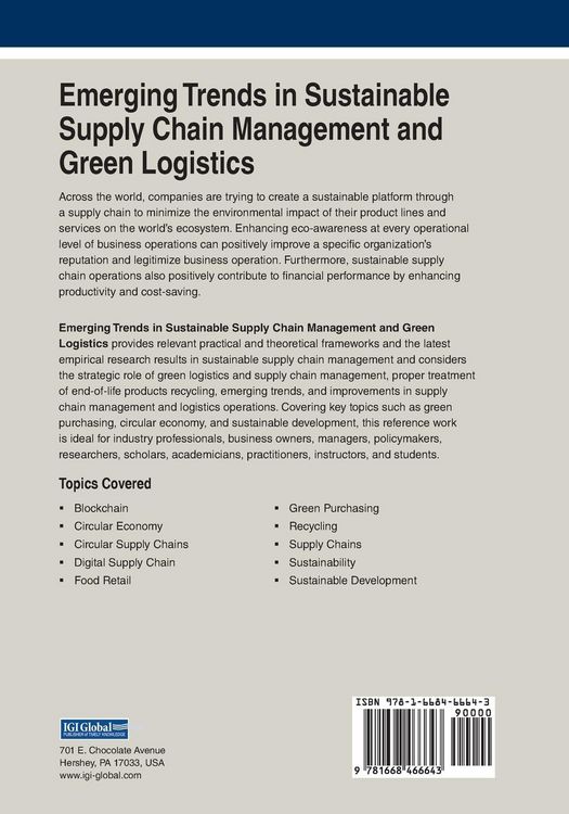 Produktbild: Emerging Trends in Sustainable Supply Chain Management and Green Logistics