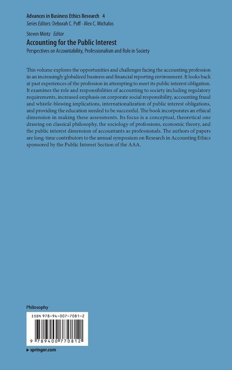Produktbild: Accounting for the Public Interest