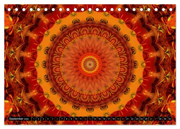 Produktbild: Energie - Mandalas in orange (Tischkalender 2026 DIN A5 quer), CALVENDO Monatskalender