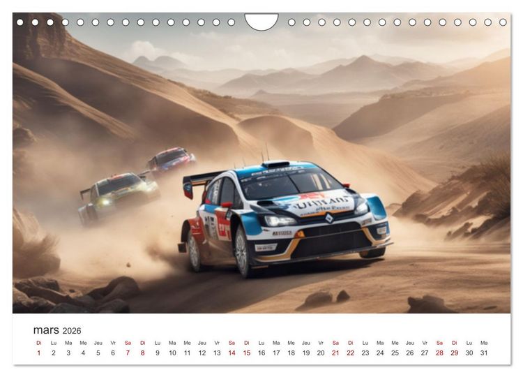 Produktbild: Les voitures de rallye &agrave; l'assaut des pistes (Calendrier mural 2026 DIN A4 vertical), CALVENDO calendrier mensuel