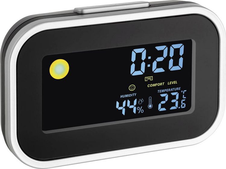 Produktbild: TFA Dostmann 60.2015 Quarz Wecker Schwarz, Silber Alarmzeiten 1