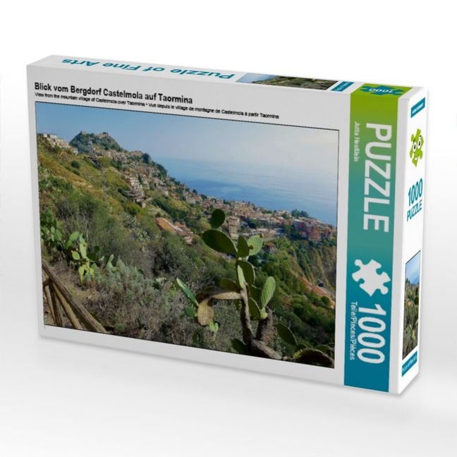 Produktbild: CALVENDO Puzzle Blick vom Bergdorf Castelmola auf Taormina | 1000 Teile Lege-Gr&ouml;&szlig;e 64x48cm Foto-Puzzle f&uuml;r gl&uuml;ckliche Stunden